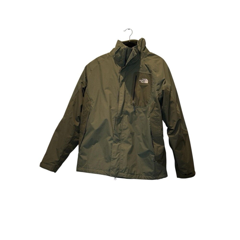 The North Face Green Gray HyVent Ski Shell and Zip-in Puffer 3 in 1 Men Large L